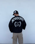 NOSÖCIETY Black Longsleeve — Camiseta de Manga Larga 100% Algodón